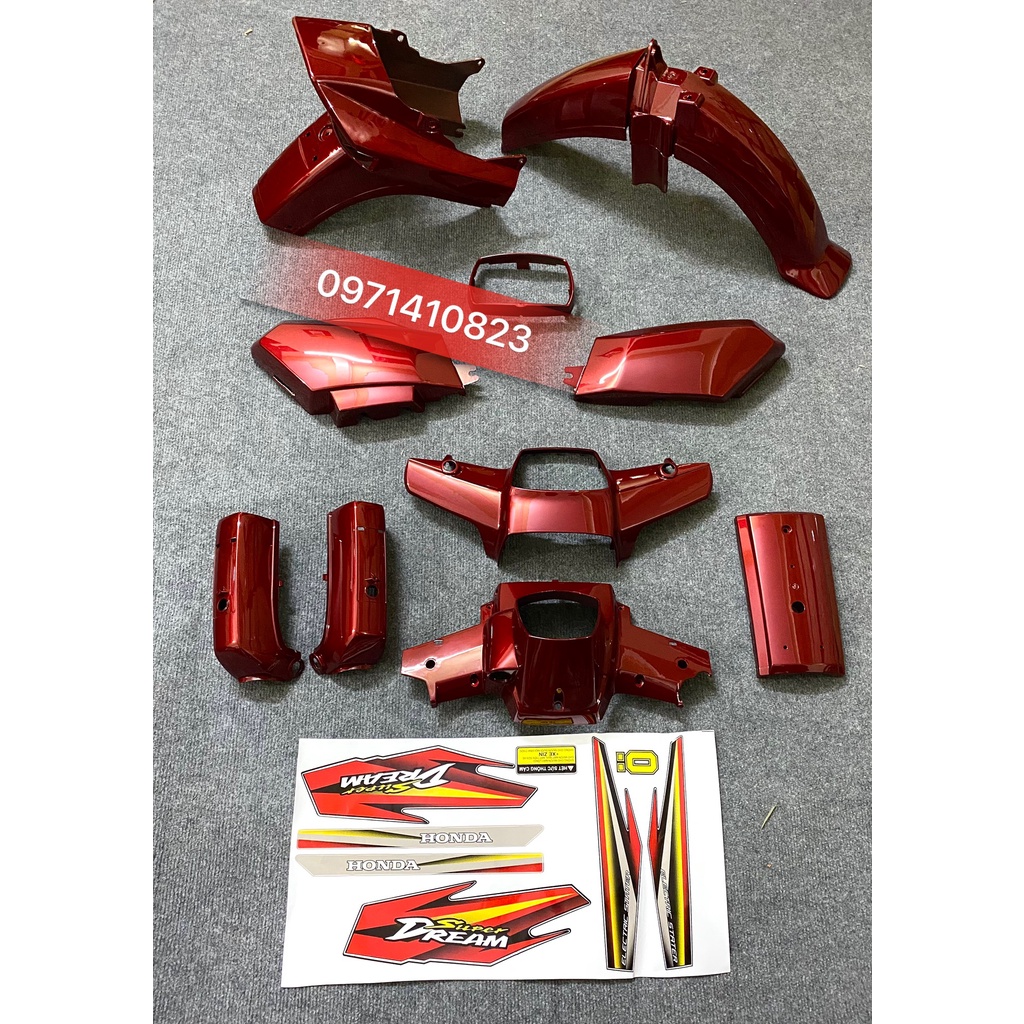 Dàn áo - Bộ vỏ nhựa Dream ABS cao cấp, lắp cho các xe Honda Dream II Thái Việt, TQ )