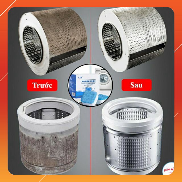 Hộp 12 Viên Vệ Sinh Tẩy Lồng Xoáy Cực Mạnh Tẩy Sạch Chất Cặn Bả, Khử Mùi , Diệt Khuẩn Hiệu Quả