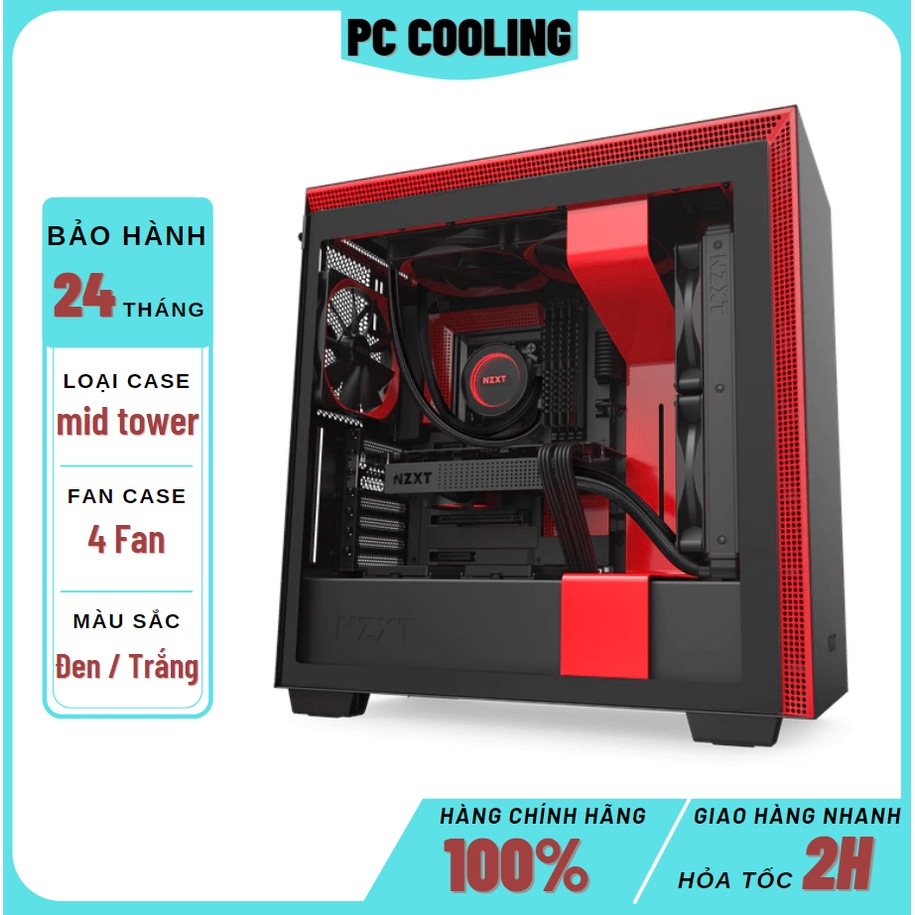 Vỏ Case NZXT H710 MATTE (Mid Tower/Màu Trắng, Đen, Đỏ)