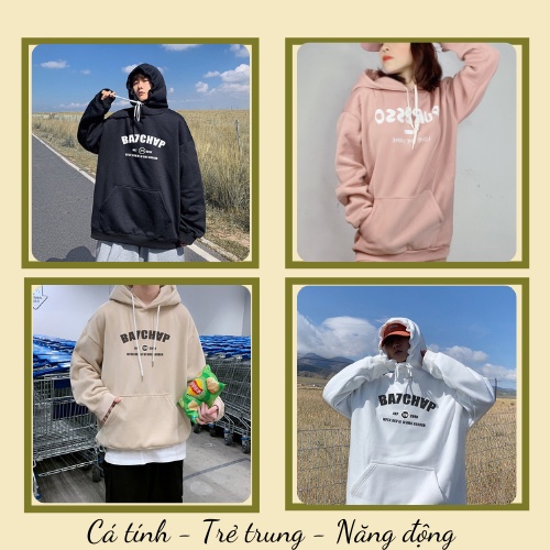 Áo khoác nỉ  Áo khoác hoodie nam nữ đẹp form rộng Unisex chất nỉ ngoại 2 lớp dày dặn - LUXCY