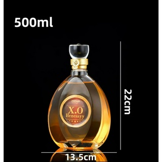 Vỏ chai thủy tinh đựng rượu lục giác 500ml cao cấp