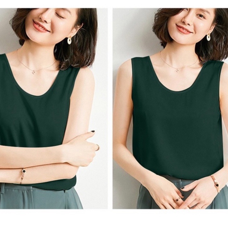 Áo Hai Dây Sát Nách Bản To Nữ Madela phong cách Hàn Quốc, Áo Lụa 2 Dây Bản To Nữ Dễ Phối Đồ