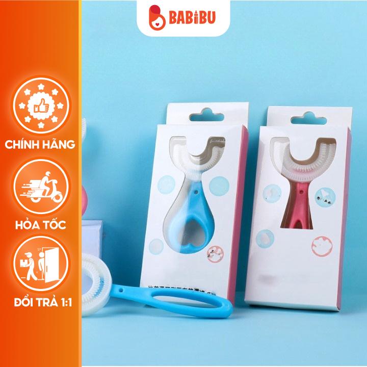 [2-6Y] Bàn Chải Đánh Răng Chữ U , Bàn Chải Chất Liệu Silicon Chịu Được Lực Cắn Cho Bé Babibu - BCU