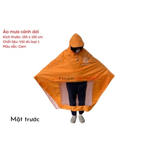 Áo mưa cánh dơi vải dù - Cam