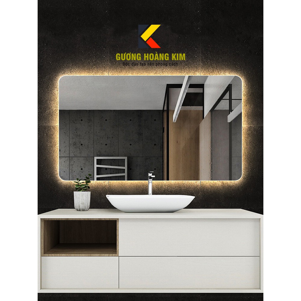 ( giá sỉ ) gương chữ nhật đèn led cảm ứng 3 chạm thông minh kích thước 40x60 cm HK-3012  guonghoangkim mirror