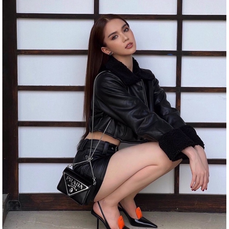 (có hộp giá tốt) Túi đeo chéo mini da bóng sành điệu hot trend vừa điện thoại hàng đẹp