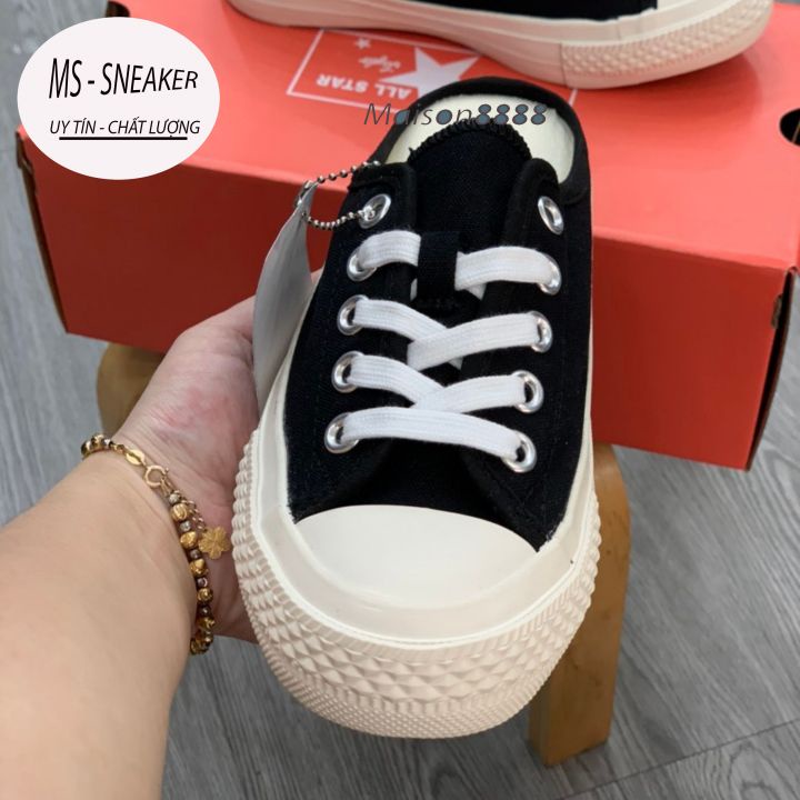 Giày sục nữ đế cao cv, giày đạp gót cv đen trắng cao cấp vip full size 36 đến 39/MS Sneaker