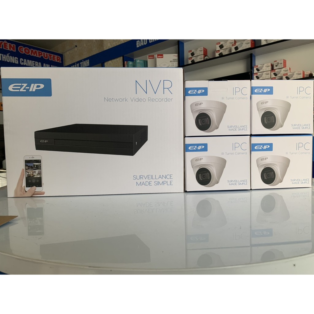 Bộ KIT camera 4 kênh EZ-IP NVR1B04HC-4P/E/4-T1B20P | Shopee Việt Nam