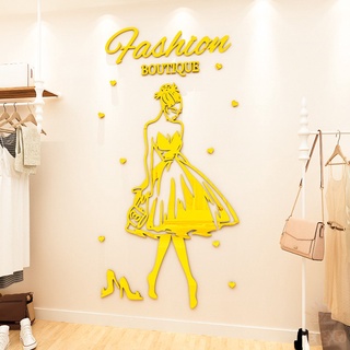 Size lớn decal dán kính, dán tường fashion cô gái trang trí shop thời trang, quán cafe, trà sữa, shop phụ kiện