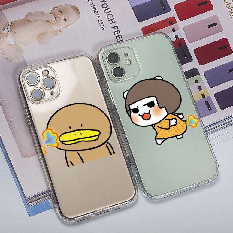 Ốp lưng iphone 6, 6s plus, 7 8 Plus, X, XS, XR, XSMAX, 11, 12, 13 PROMAX TRONG SUỐT CHÚT VỊT VÀ CÔ BÉ PKVN