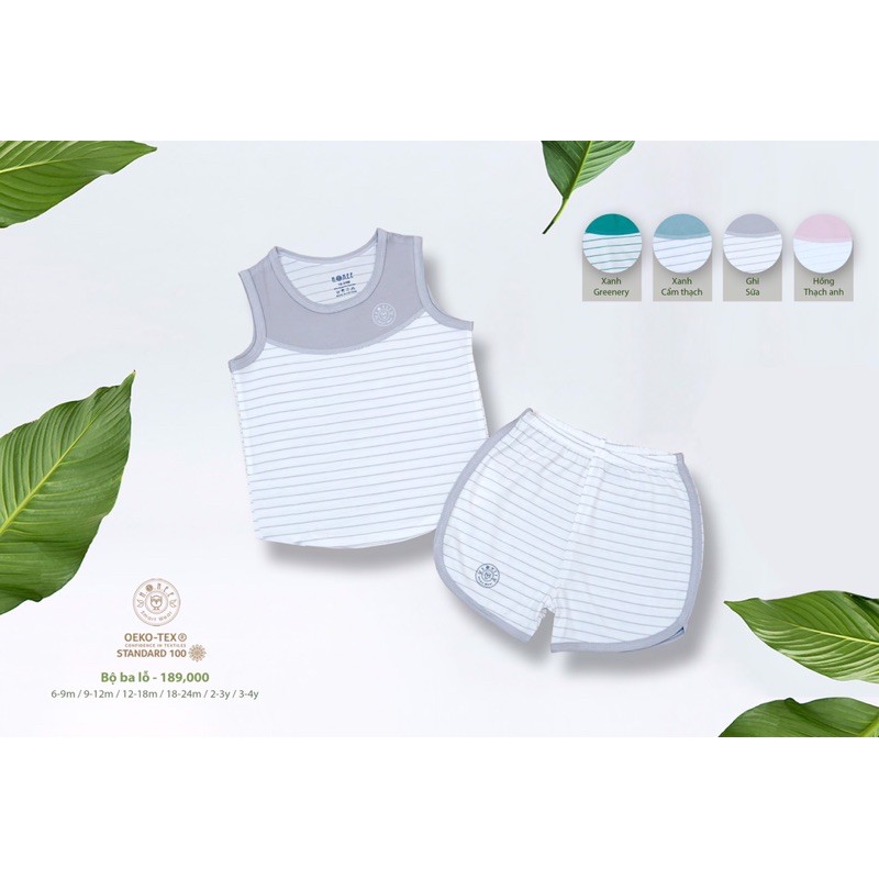 Hrnee - Bộ ba lỗ modal kẻ