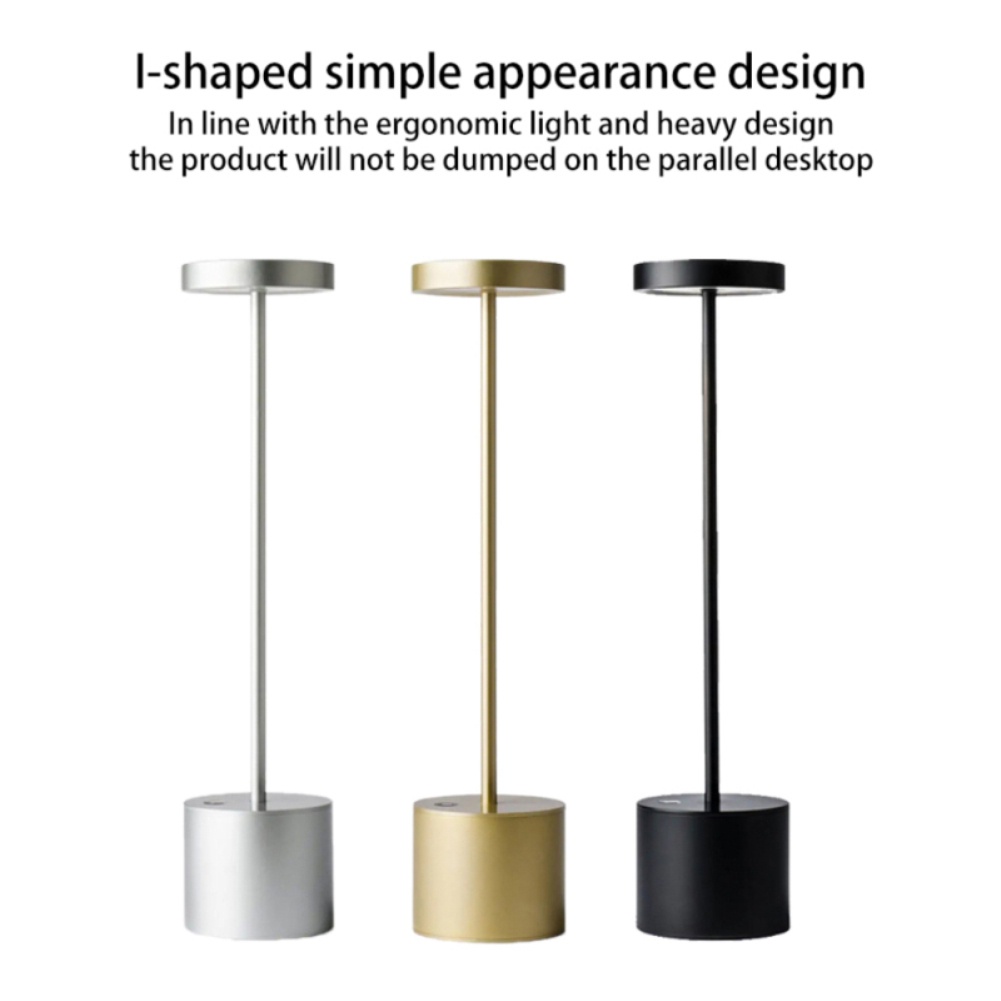Rechargeable Cordless Led Table Lamp,portable Metal Desk Lamp,2-levels Brightness Night Light,nightstand Bedside Light For Restaurant/garden/ Camping olav