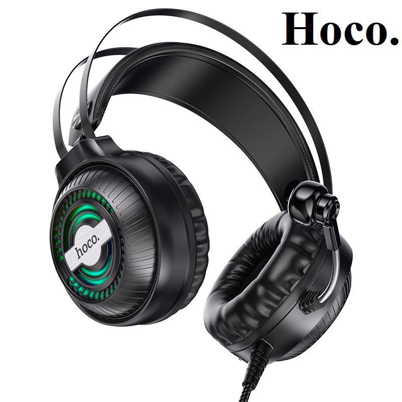 Tai nghe chụp tai có mic game hoco W101,w102 điều chỉnh âm lượng chơi game liên quân trên PC máy tính điện thoại laptop