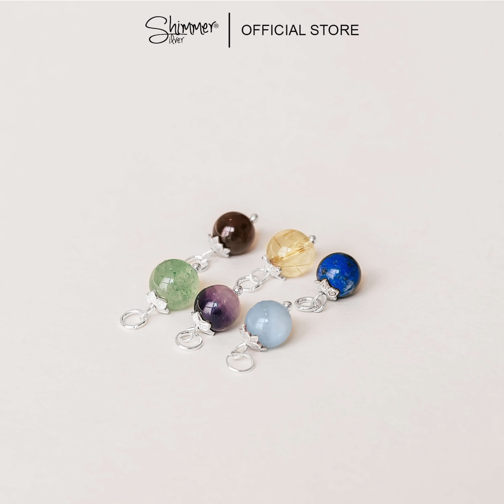 Mặt Dây Chuyền | Charm Đá Thiên Nhiên 7.5 li (chụp đá ngẫu nhiên) - Shimmer Silver