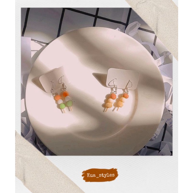 [HANDMADE] Bông tai hình xiên que nhật bản dango