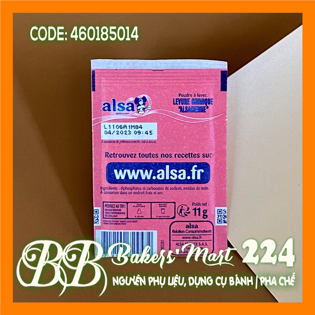 ALSA - Bột nổi/bột nở làm bánh Baking Powder hiệu ALSA Pháp - 01 Gói 11gr