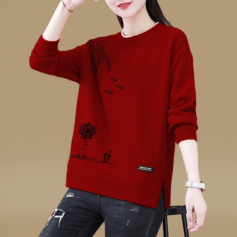 Áo Nỉ Cổ Tròn Dáng Dài Cỡ Lớn Phong Cách Phương Tây Thời Trang 2022 Mới