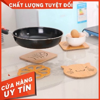 Siêu sale tấm lót nồi bằng gỗ tre nhiều hình siêu sale