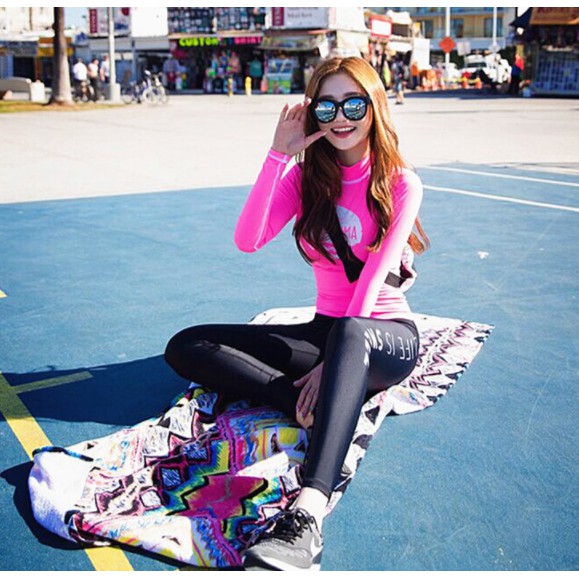 CÓ SẴN Đồ bơi nữ thể thao cao cấp dài hồng