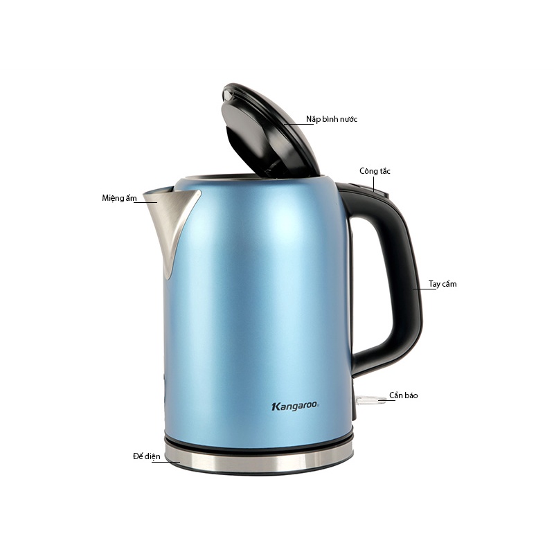 Bình đun siêu tốc Kangaroo inox 1.7L model KG17K1