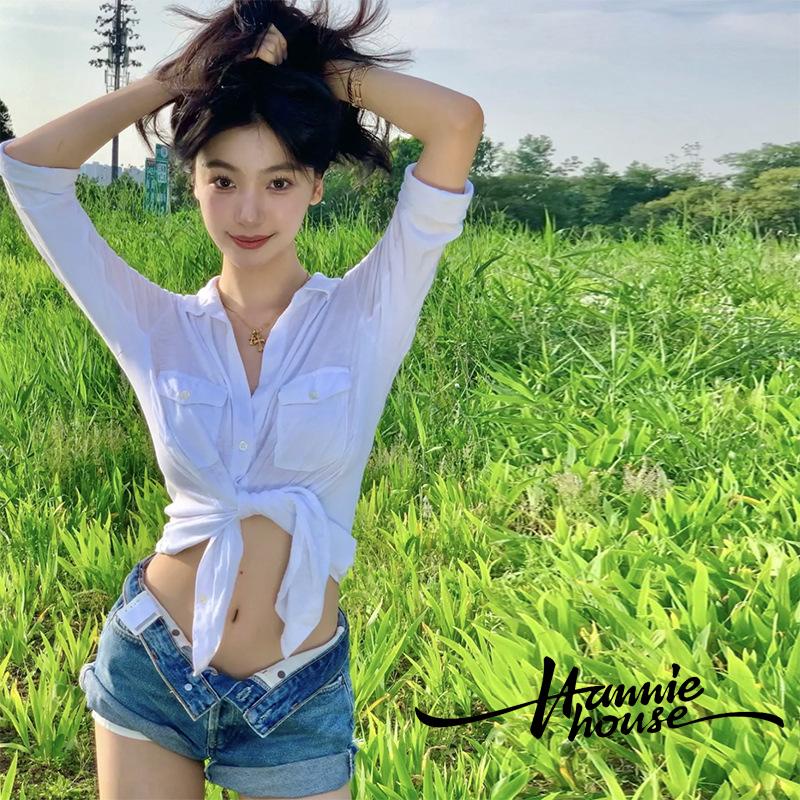 Áo Sơ Mi Tay Dài Dáng Rộng Màu Trơn Cài Khuy Thời Trang Cho Nữ