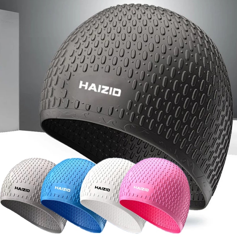 Mũ Bơi Unisex Co Giãn Chống Thấm Nước Thiết Kế 3D Tiện Dụng