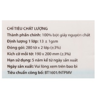 3 gói Khăn giấy lụa Premier VinaTissue 280 tờ 2 lớp