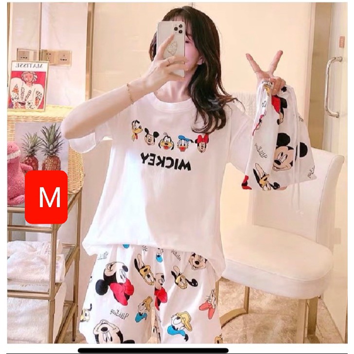 BỘ QUẦN ÁO NGỦ THUN CỘC TAY DÀNH CHO NỮ | BigBuy360 - bigbuy360.vn