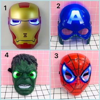 Mặt nạ siêu anh hùng có đèn iron,Captain , người nhện ,khổng lồ xanh