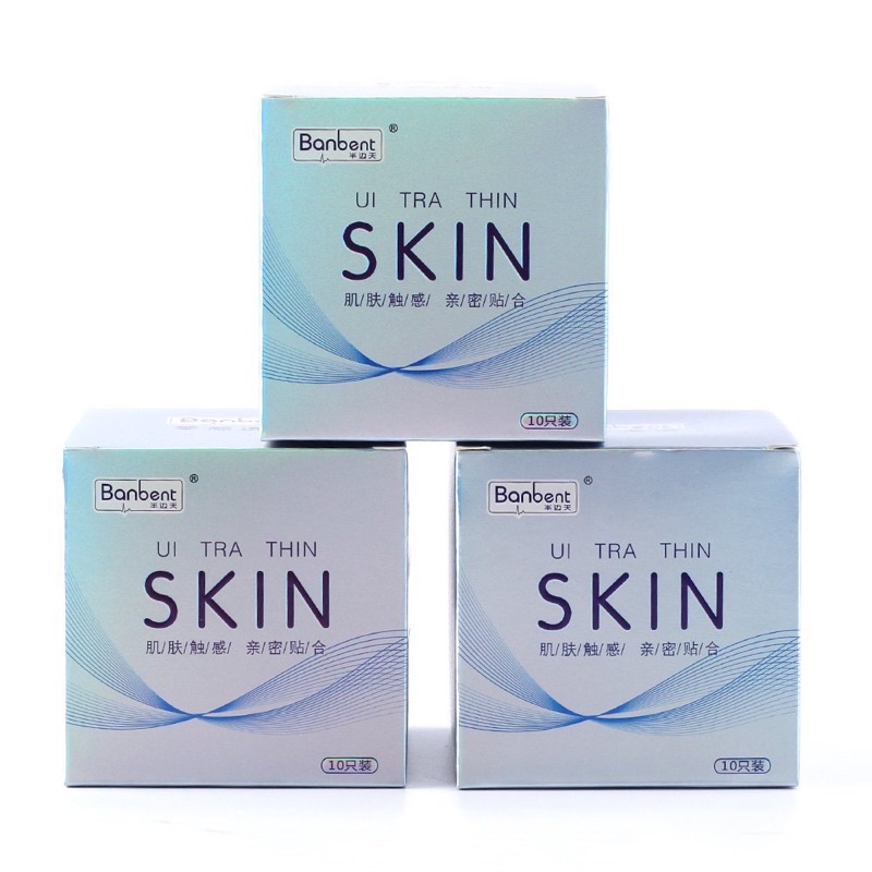 Bao cao su BANBENT Ultra thin skin 001, nhiều chất bôi trơn, siêu mỏng , hương thơm 10 bcs