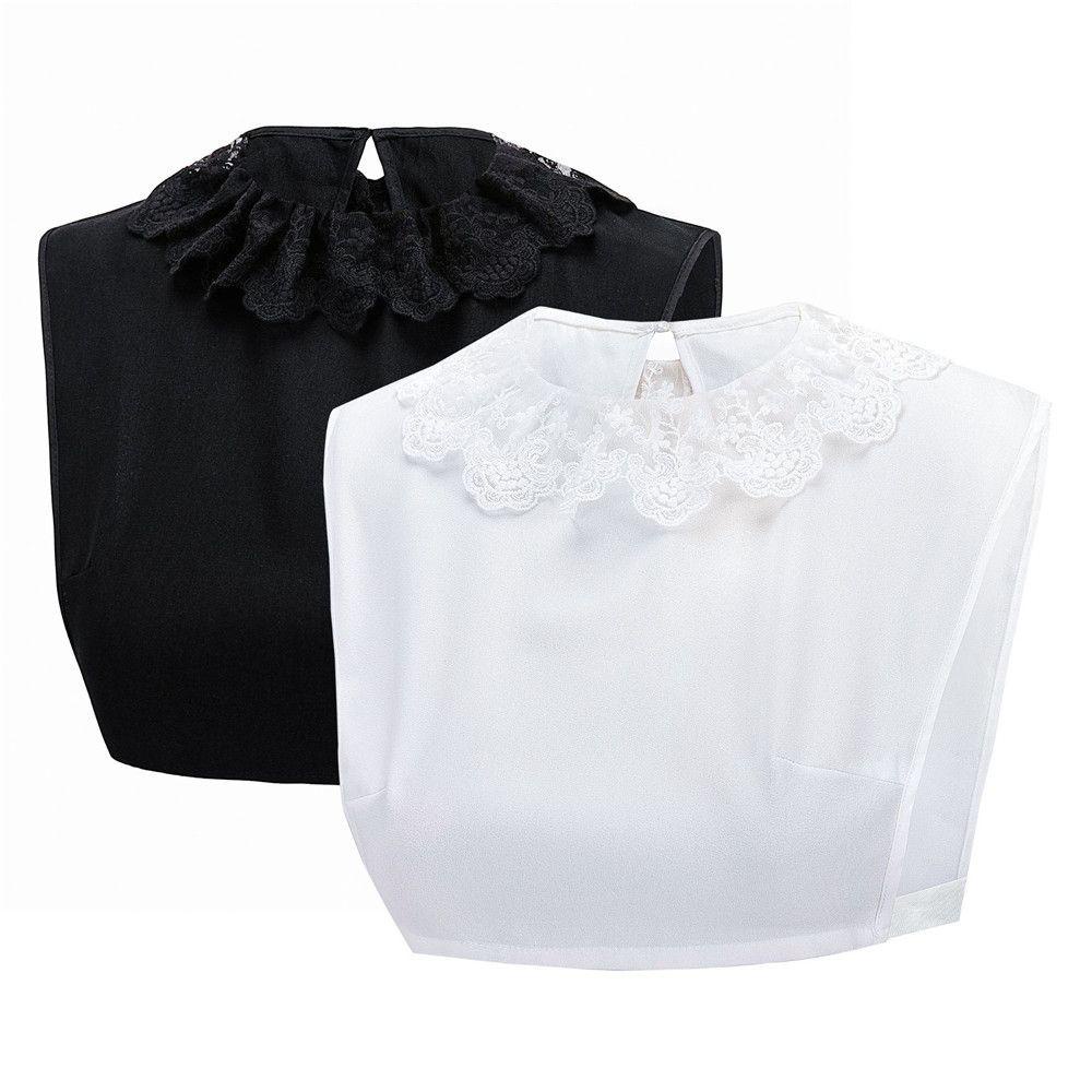 Cổ Áo Rời Cổ Bẻ Phối Ren Hoa Phong Cách Vintage