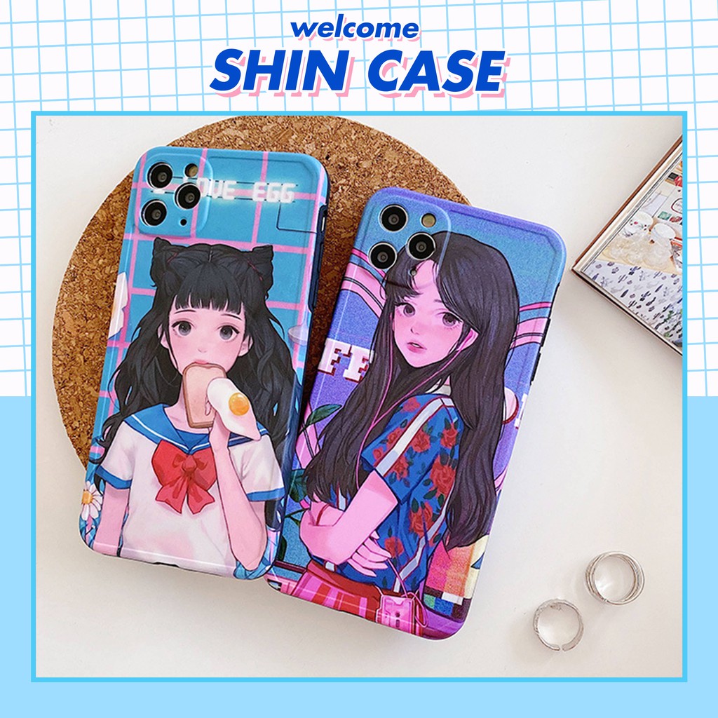 Ốp lưng iphone Cat Girl IMD dày dặn viền nổi 5/5s/6/6plus/6s/6splus/7/7plus/8/8plus/x/xr/xs/11/12/pro/max/plus/promax