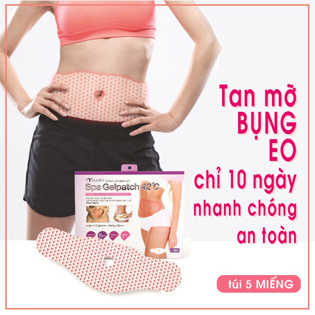 Miếng Dán Tan Mỡ Bụng Spa Gel Patch 42°C Hàn Quốc