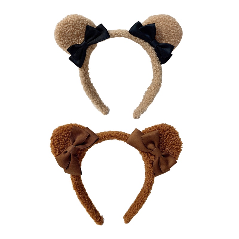 Flgo Băng Đô Cài Tóc Hình Tai Gấu Dễ Thương