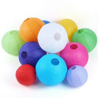 Đèn lồng giấy 20 cm - Cầu tròn 20*20cm (chọn màu)