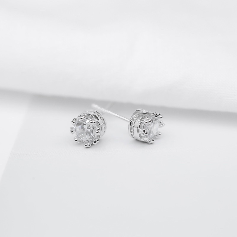 Bông tai Khuyên tai bạc nụ đá nam nữ 925 silver Calla jewelry l E015