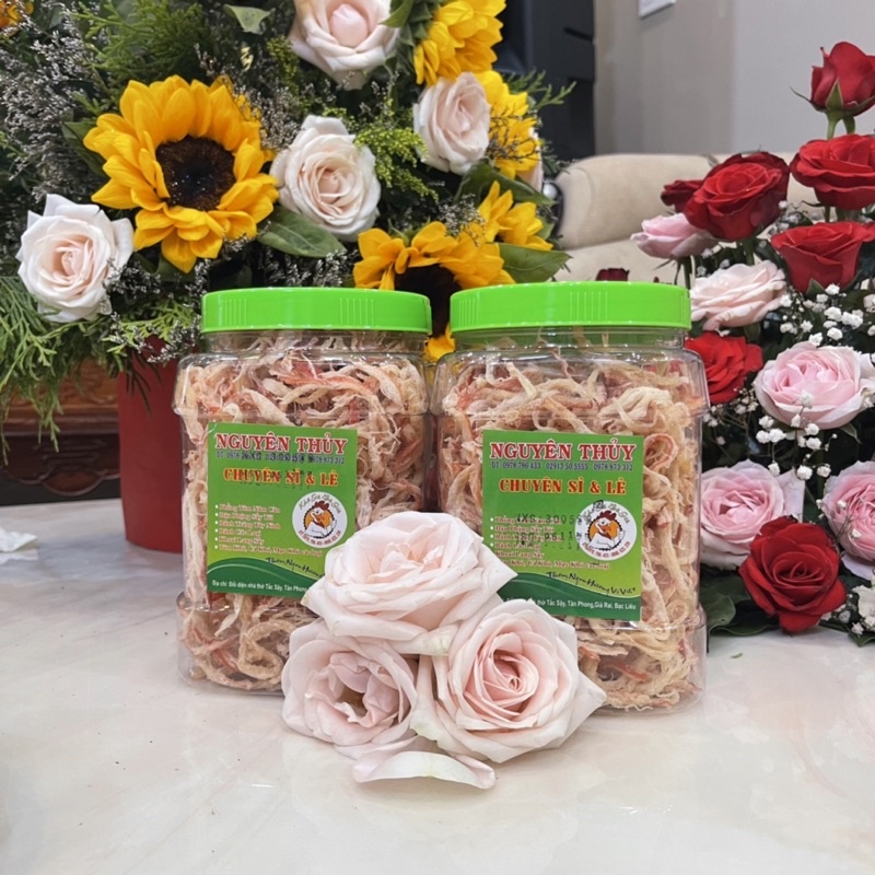 Khô Mực Xé Nước Dừa | 2 Hộp 1000 Gram | Khô Gà Bà Già