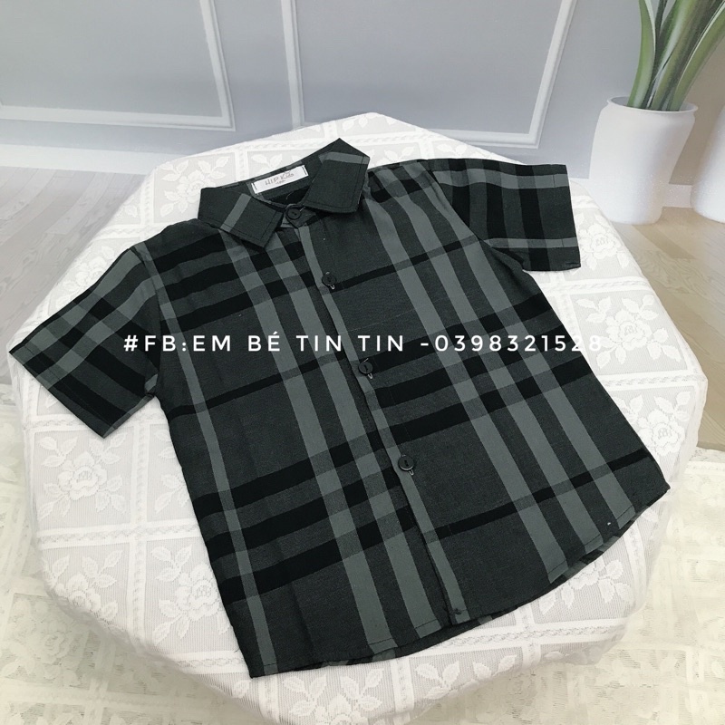 Áo sơ mi kẻ cho bé (8 đến 16kg)