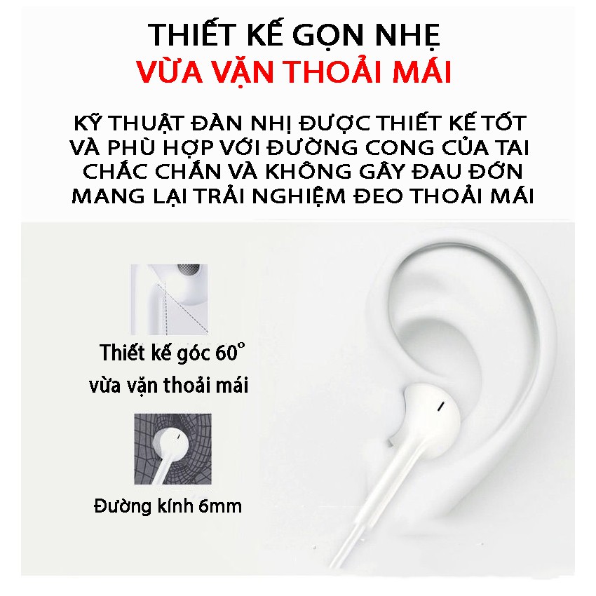 Tai nghe nhét tai âm thanh HD - Mic đàm thoại - sử dụng cho máy tính điện thoại app android  - Tuxa store