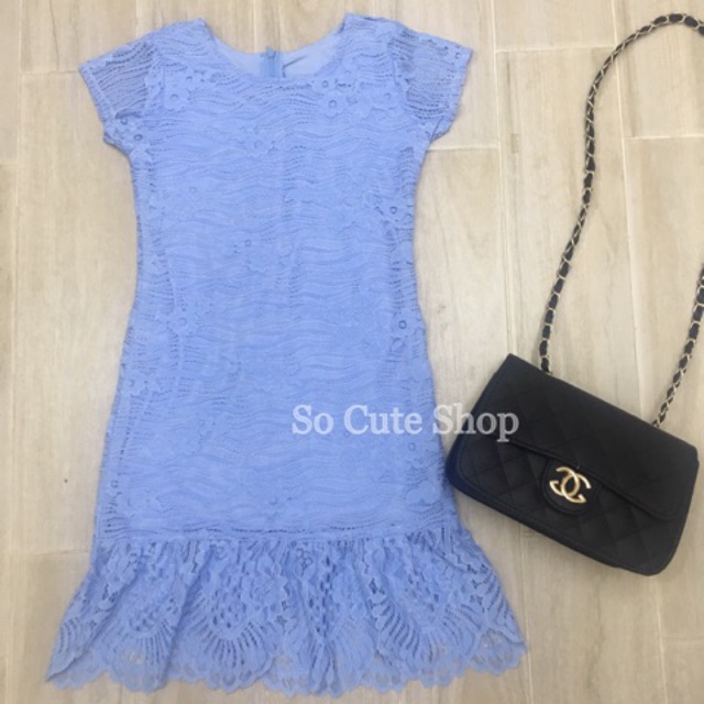 Đầm váy ren đuôi cá form suông Hàng QC