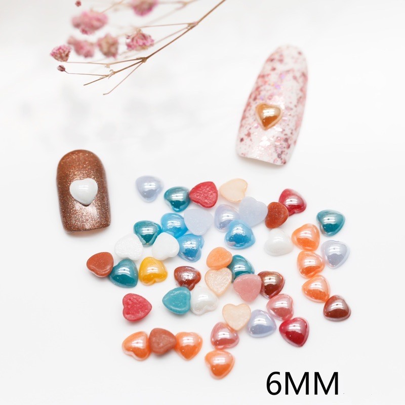 phụ kiện đá trai tim gắn móng tay nail 100 viên