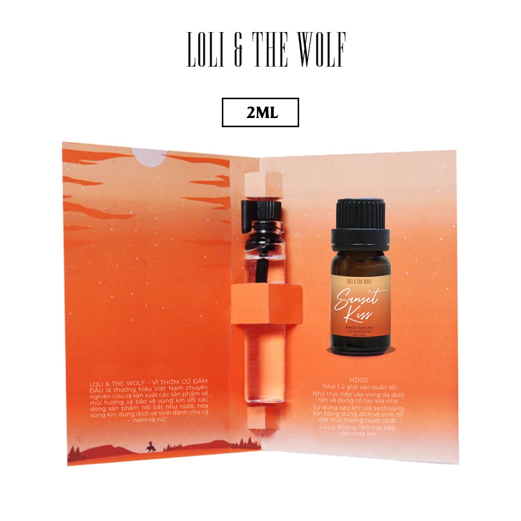 Nước hoa vùng kín nữ Sunset Kis chai 2ml nhỏ gọn tiện lợi - LOLI & THE WOLF | BigBuy360 - bigbuy360.vn