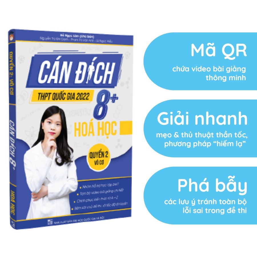 Sách - Cán đích 8+ Luyện Thi THPT QG 2022 Môn Hóa Học Vô Cơ