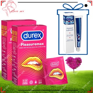 [ HÀNG REAL _TẶNG GEL KY ] 2 Hộp Bao Cao Su Durex Pleasuremax || Gân Gai, Siêu Mỏng, Chống Suất Tinh Sớm