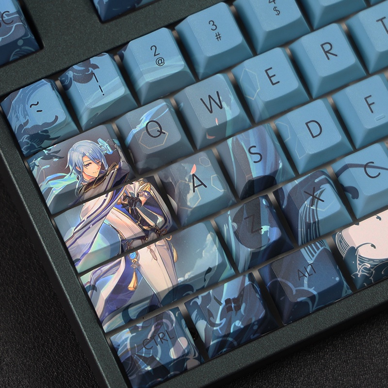Kamisato Ayato Keycap Cherry Profile Genshin Impact Theme Anime PBT Dye Sub Bàn phím cơ học Keycap