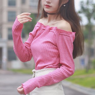 Áo hàn Quốc trể vai len