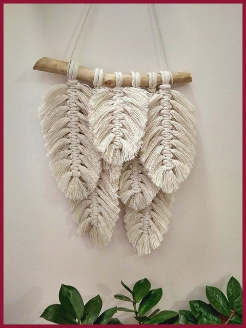Macrame lá nghệ thuật treo tường