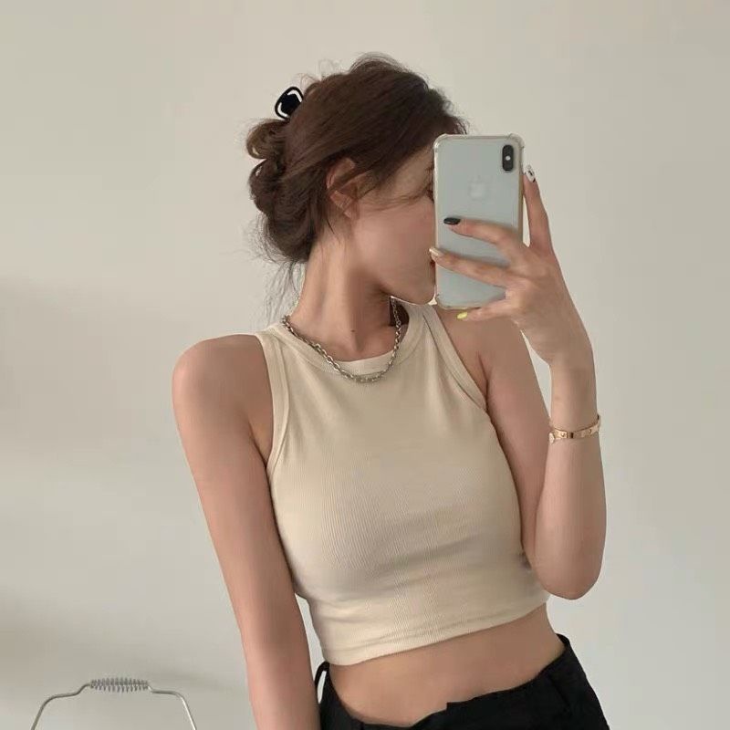 Áo Ba Lỗ Croptop Thun Tăm Nữ🌸Phông body dáng ôm trơn nhiều màu nữ tính