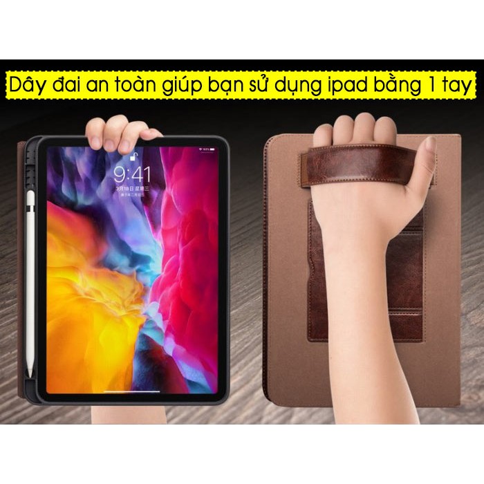 [Mã 273ELHA100K0 hoàn 7% đơn 500K] Bao da iPad Pro 11 2020 / 2021 Qlino Wallet da bò thật - Hàng Chính Hãng.