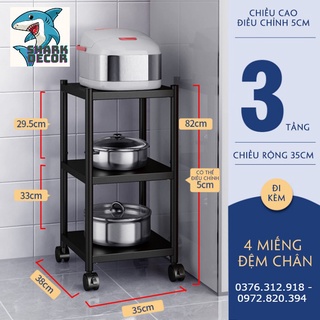 Kệ để đồ đa năng sơn tĩnh điện, Giá đỡ đồ nặng nhà bếp có bánh xe tùy chỉnh chiều cao 3 tầng
